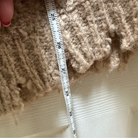 ATM Tan Beige Sweater crew fringe  XS - Picture 4 of 7